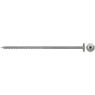 fischer Holzbauschraube PowerFast 6,0x80 Tellerkopf TX (200 Stück, mit Teilgewinde, Edelstahl A2)