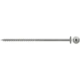 fischer Holzbauschraube PowerFast 6,0x140 Tellerkopf TX (100 Stück, mit Teilgewinde, Edelstahl A2)
