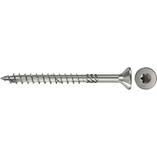 fischer Spanplattenschraube PowerFast 4,0x45 Senkkopf TX (200 Stück, mit Teilgewinde, Edelstahl A4)