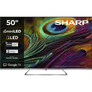 SHARP 50JP7765E, QLED-Fernseher (126 cm (50 Zoll), schwarz/silber, UltraHD/4K, MiniLED Google TV)