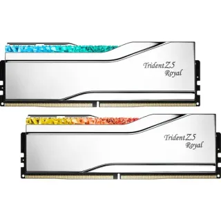 G.Skill DIMM 96 GB DDR5-6400 (2x 48 GB) Dual-Kit, Arbeitsspeicher (silber, F5-6400J3239F48GX2-TR5S, Trident Z5 Royal, INTEL XMP)