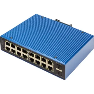 Digitus Industrieller 16+2-Port L2 managed Gigabit Ethernet PoE, Switch