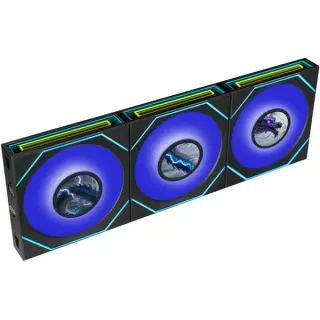 Lian Li UNI FAN SL-INF LCD FLEX 120 Wireless, Gehäuselüfter (schwarz, 3er Pack mit LCD FLEX Receiver, 120 mm)