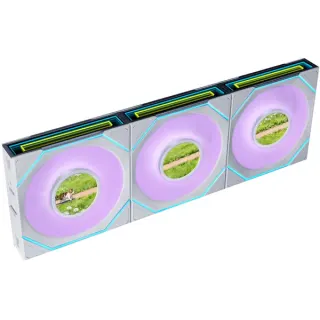Lian Li UNI FAN SL-INF LCD FLEX 120 Wireless, Gehäuselüfter (weiß, Reverse, 3er Pack mit LCD FLEX Receiver, 120 mm)