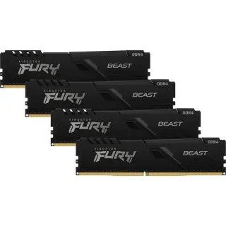 Kingston FURY DIMM 128 GB DDR4-3600 (4x 32 GB) Quad-Kit, Arbeitsspeicher (schwarz, KF436C18BBK4/128, Beast, INTEL XMP)