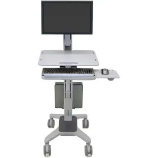Ergotron WorkFit-C Single LD, mobiler Steh-Sitz Arbeitsplatz 24-198-055, Arbeitstisch (grau)