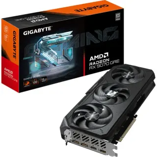 GIGABYTE Radeon RX 9070 GRE GAMING OC, Grafikkarte (schwarz, RDNA4, GDDR6, 2x DisplayPort, 2x HDMI)