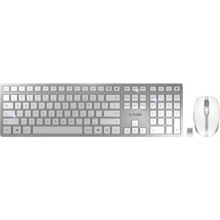 CHERRY DW 9100 SLIM, Desktop-Set (weiß/silber, EU-Layout (QWERTY), Cherry SX-Scherentechnologie, B-Ware)
