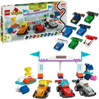 LEGO 10445 DUPLO F1 Team Rennautos mit Rennfahrern, Konstruktionsspielzeug