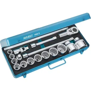 Hazet Steckschlüssel-Satz 1002Z, 3/4", 18-teilig, Werkzeug-Set (blau, mit Umschaltknarre)