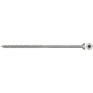 fischer Spanplattenschraube PowerFast II 6,0x100 Senkkopf TX (100 Stück, mit Teilgewinde, Edelstahl A2)