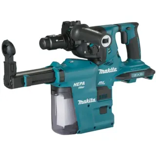 Makita Akku-Kombihammer DHR283ZWJU SDS-PLUS, 36Volt (2x18V), Bohrhammer (blau/schwarz, ohne Akku und Ladegerät, mit Staubabsaugung)