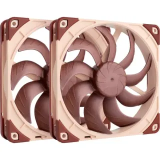 Noctua NF-A14x25 G2 PWM Sx2-PP, Gehäuselüfter (braun/beige, PWM-Anschluss, 2 Lüfter, 140 mm)