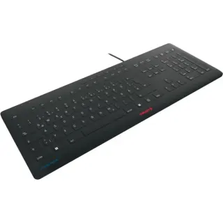 CHERRY STREAM PROTECT KEYBOARD, Tastatur (schwarz, DE-Layout, Cherry SX-Scherentechnologie)