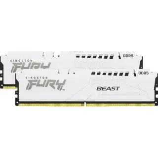 Kingston FURY DIMM 64 GB DDR5-5200 (2x 32 GB) Dual-Kit, Arbeitsspeicher (weiß, KF552C40BWK2-64, FURY Beast, INTEL XMP)