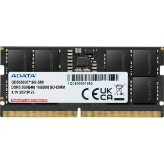ADATA SO-DIMM 16 GB DDR5-5600 (1x 16 GB), Arbeitsspeicher (schwarz, GD5S5600716G-SMI, Gold)