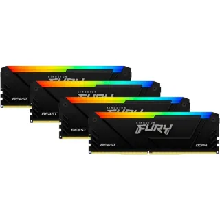 Kingston FURY DIMM 128 GB DDR4-3600 (4x 32 GB) Quad-Kit, Arbeitsspeicher (schwarz, KF436C18BB2AK4/128, Beast RGB, INTEL XMP)