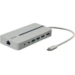 Lindy DST-Mx Duo, Dockingstation (2x 4K HDMI, PD 3.0 100W, USB 3.2 Gen 1, Gigabit Ethernet, Audio, B-Ware)
