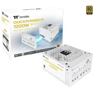Thermaltake Dockpower FI 1200W Snow, PC-Netzteil (weiß, 1x 12-Pin High Power GPU, 5x PCIe, Kabelmanagement, 1200 Watt, B-Ware)
