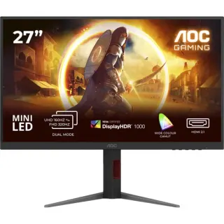 AOC AGON U27G4XM, Gaming-Monitor (68.6 cm (27 Zoll), schwarz, UltraHD/4K, Fast-IPS, Dual Mode, Mini-LED, USB-Hub, 160Hz Panel, B-Ware)