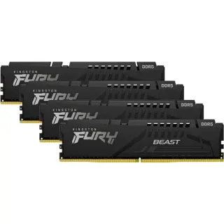 Kingston FURY DIMM 128 GB DDR5-5200 (4x 32 GB) Quad-Kit, Arbeitsspeicher (schwarz, KF552C40BBK4-128, Fury Beast, INTEL XMP)