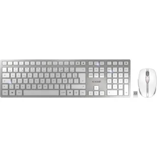CHERRY DW 9100 SLIM, Desktop-Set (weiß/silber, FR-Layout, Cherry SX-Scherentechnologie, B-Ware)