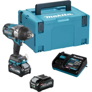 Makita Akku-Schlagschrauber TW001GM201 XGT, 40Volt (blau/schwarz, 2x Li-Ion XGT Akku 4Ah, im Koffer)