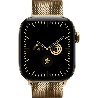 Apple Watch Series 12, Smartwatch (Titan Gold, 42 mm, Milanaise Armband Brillantgold, Cellular)