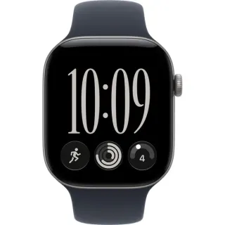 Apple Watch Series 12, Smartwatch (grau, Aluminium, 46 mm, Sportarmband Navyblau M/L, Cellular)