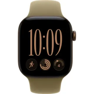 Apple Watch Series 12, Smartwatch (bronze, Aluminium, 42 mm, Sportarmband Oliv S/M, Cellular)