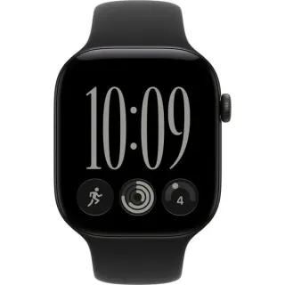 Apple Watch Series 12, Smartwatch (schwarz, Aluminium, 46 mm, Sportarmband schwarz S/M, Cellular)