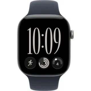 Apple Watch Series 12, Smartwatch (grau, Aluminium, 46 mm, Sportarmband Navyblau S/M, Cellular)