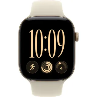 Apple Watch Series 12, Smartwatch (gold, Aluminium, 42 mm, Sportarmband Sand S/M, Cellular)