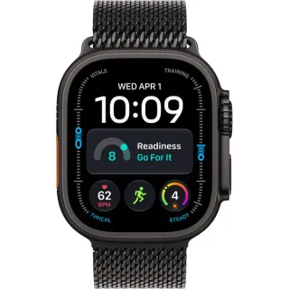 Apple Watch Ultra 4, Smartwatch (Titan schwarz, 49 mm, Milanaise Armband Titan schwarz L, Cellular)