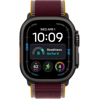 Apple Watch Ultra 4, Smartwatch (Titan schwarz, 49 mm, Trail Loop Burgunder S/M, Cellular)