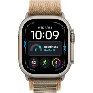 Apple Watch Ultra 4, Smartwatch (Titan natur, 49 mm, Alpine Loop Wüstensand M, Cellular)