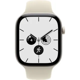 Apple Watch Series 12, Smartwatch (weiß, Keramik, 46 mm, Sportarmband Sand M/L, Cellular)