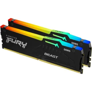 Kingston FURY DIMM 64 GB DDR5-5200 (2x 32 GB) Dual-Kit, Arbeitsspeicher (schwarz, KF552C40BB2AK2-64, Beast RGB, INTEL XMP, AMD EXPO)