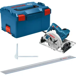 Bosch Professional Handkreissäge GKS 55+ GCE Professional (blau, 1.350 Watt, L-BOXX, Führungsschiene FSN 1400, B-Ware)