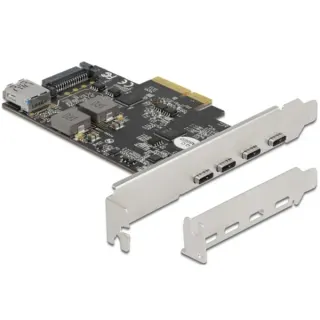 DeLOCK PCI Express x4 Karte zu 4 x USB Type-C + 1 x USB Typ-A - SuperSpeed USB 10 Gbps - Low Profile Formfaktor, USB-Controller