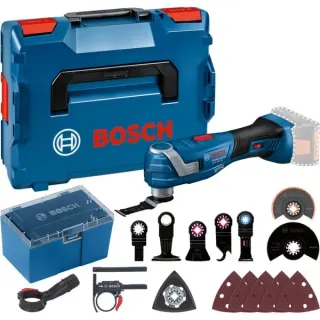 Bosch Professional Akku-Multi-Cutter GOP 18V-34 Solo Professional, 18Volt, Multifunktions-Werkzeug (blau/schwarz, ohne Akku und Ladegerät, L-BOXX + Zubehör-Box, B-Ware)