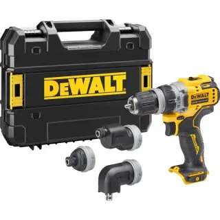 DEWALT Akku-Bohrschrauber DCD703NT, 12Volt (gelb/schwarz, ohne Akku und Ladegerät, in TSTAK Box, 4 Wechselköpfe)