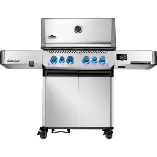 Napoleon Gasgrill Prestige 500 Connected Edelstahl (silber, mit SIZZLE ZONE und Heckbrenner, Modell 2025)