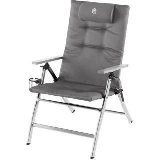 Coleman Gepolsterter Liegestuhl, 5 Positionen 2000038333, Camping-Stuhl (grau/silber)