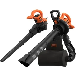 BLACK+DECKER 3-in-1 Elektro-Laubsauger BEBLV290-QS, Laubsauger/Laubbläser (schwarz/orange, 2.900 Watt)