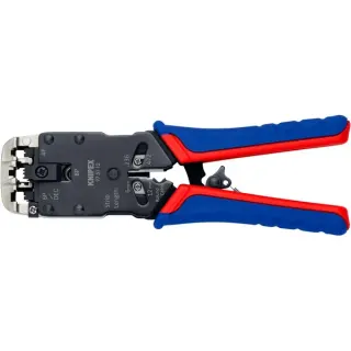 KNIPEX Crimpzange 97 51 12 SB (blau/rot, RJ-10, RJ-11/12 und RJ-45-Stecker)