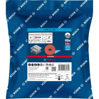 Bosch Professional X-LOCK Expert R782 Prisma Ceramic Fiberschleifscheibe, Ø 125mm, K36 (25 Stück, Bohrung 22,23mm)
