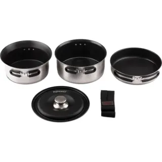 Petromax Dimego Kochgeschirr, Topf-Set (edelstahl/schwarz, 4-teilig)