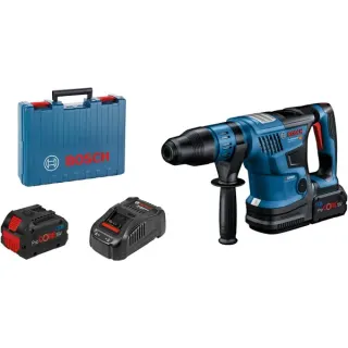 Bosch Professional PRO Akku-Bohrhammer BITURBO GBH 18V-36 C Professional (blau/schwarz, 2x Akku ProCORE18V 8,0Ah, Bluetooth Modul, im Koffer)