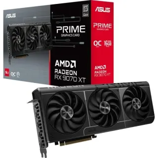 ASUS Radeon RX 9070 XT PRIME GAMING OC, Grafikkarte (grau, RDNA4, GDDR6, 3x DisplayPort, 1x HDMI 2.1)
